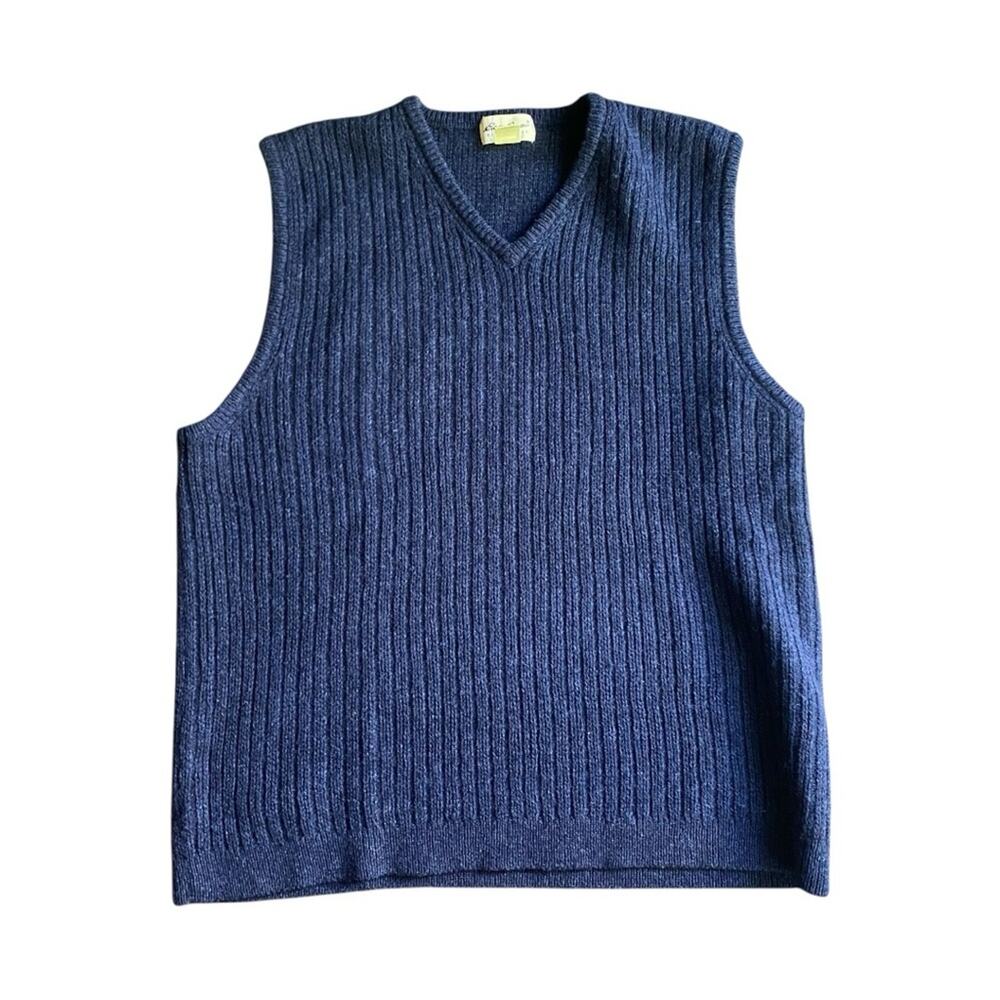 Eddie Bauer Vintage Wool Men's Navy Blue Sweater Vest
